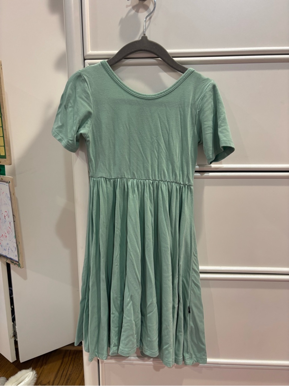Kyte BABY Bamboo Wasabi Green Short Sleeve Twirl Dress